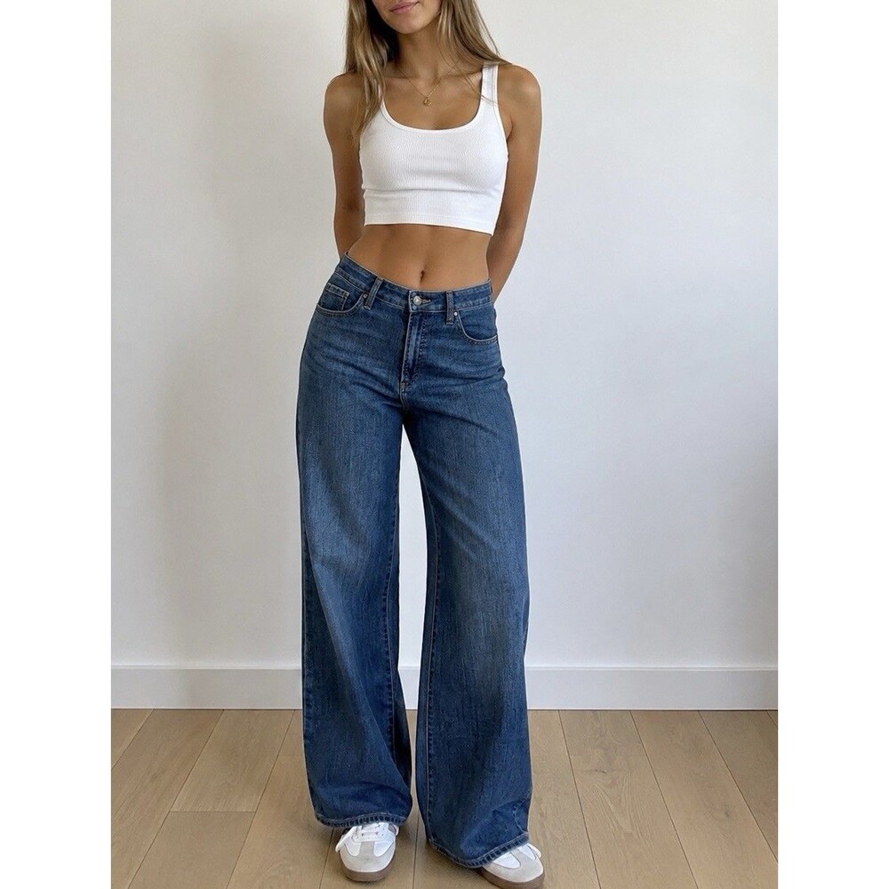 Chicos High Rise Wide Leg Jeans Blue Denim - Size US 12 Petite/Chico’s 2 Petite